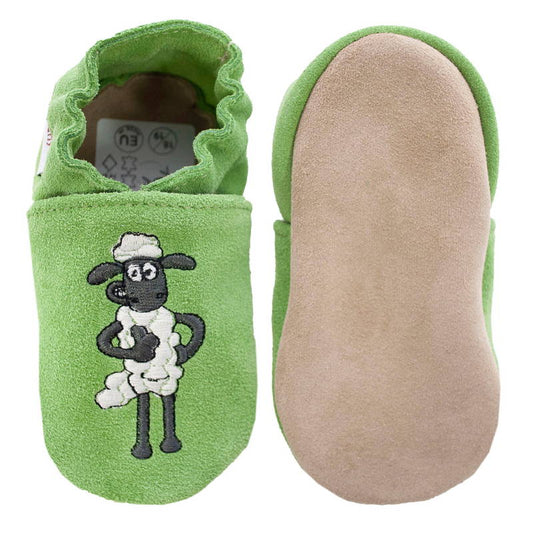 Hobea - Krabbelschuhe "Shaun das Schaf" in grün