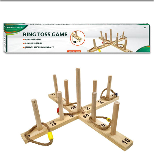 Ringwurfspiel aus Holz zum Zusammenstecken für draussen