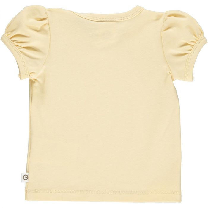 Müsli by Green Cotton - T-Shirt mit Puffärmeln in calm yellow