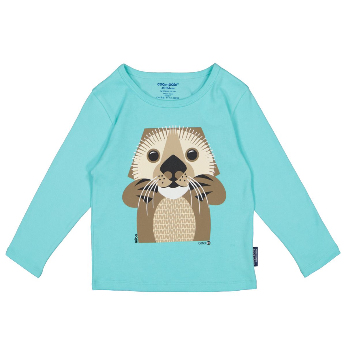 Langärmliges Shirt aus Bio-Baumwolle mit Otter, vorne und hinten bedruckt
